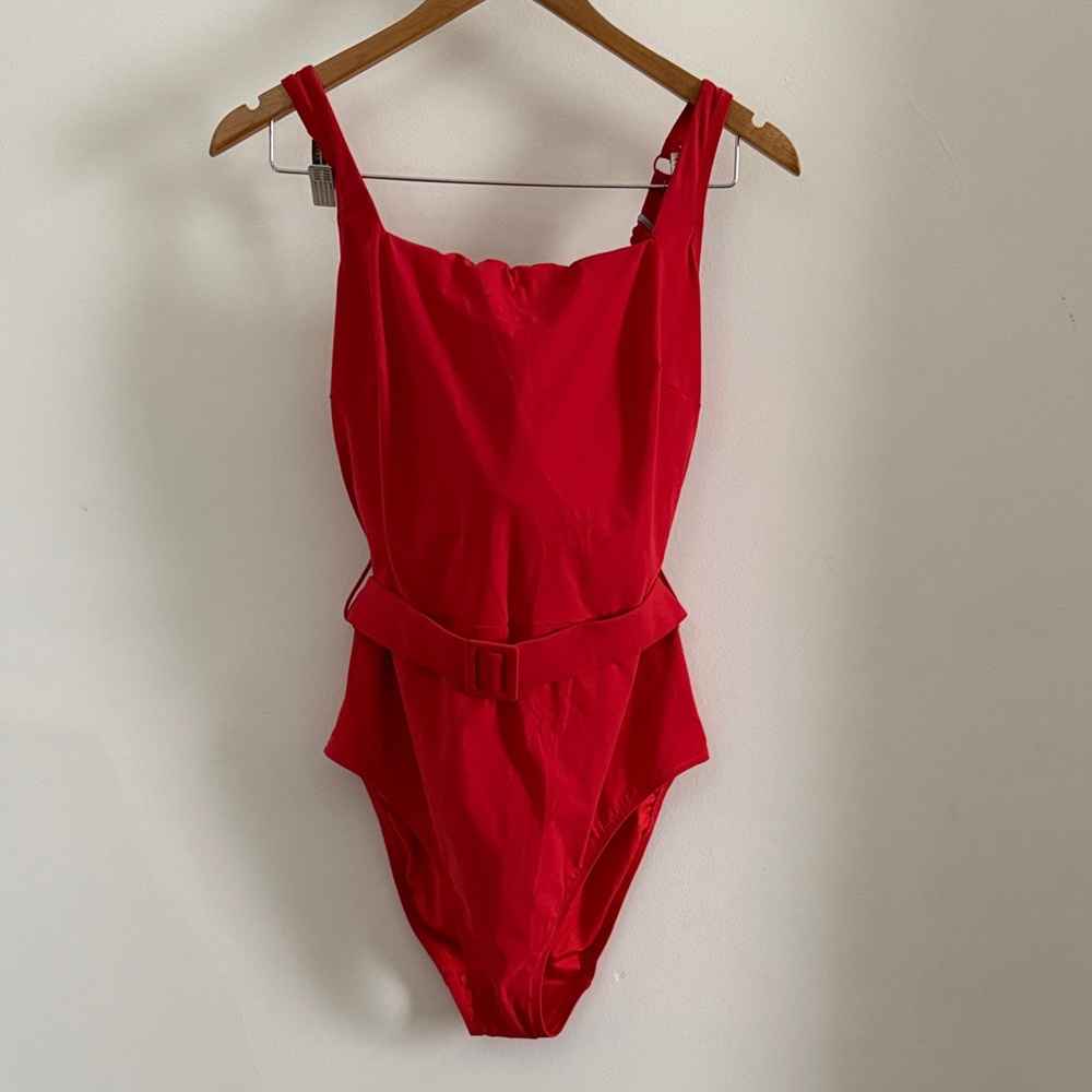 Panache Scarlet Red One-Piece Swimsuit with Belt